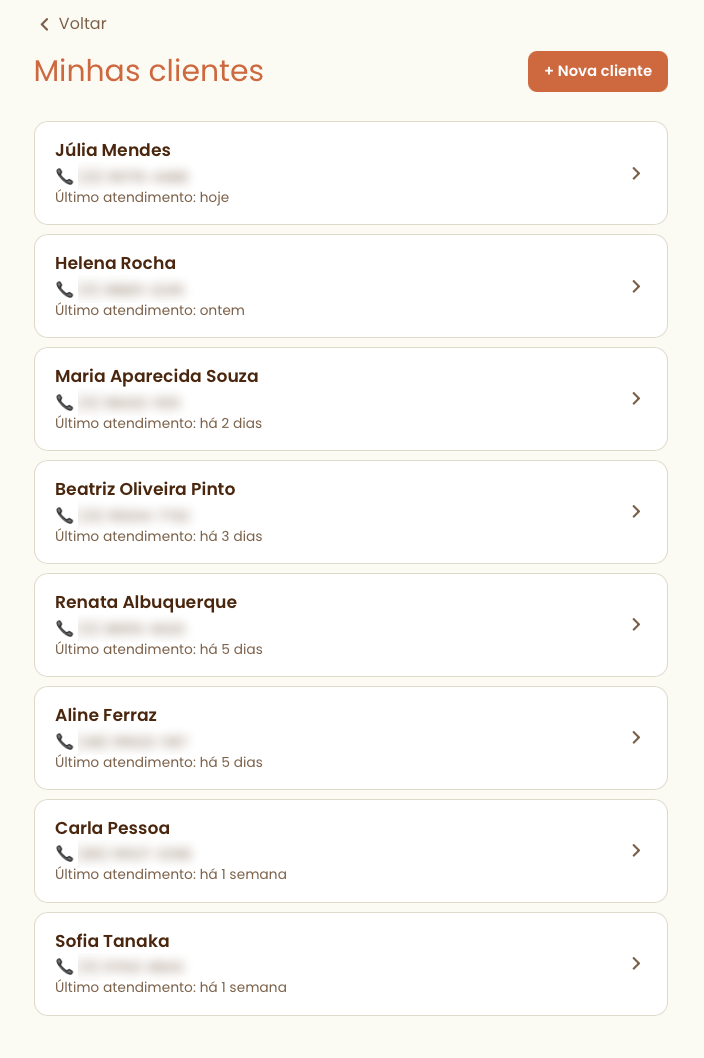 Lista de clientes